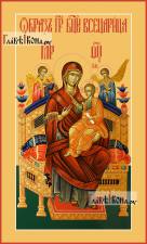 Всецарица Божия Матерь, печатная на дереве икона