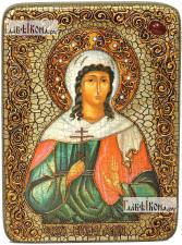 Алла мученица, большая подарочная икона, с камнями, на дубе Алла Готфская, мученица, аналойная икона подарочная