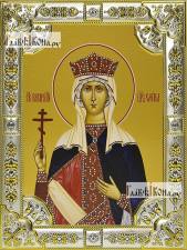 Елена равноапостольная, икона в посеребренной рамке, большая Елена равноапостольная, икона в посеребренной ризе 18х24см.