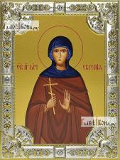 Евгения Римская, икона в посеребренной рамке, большая Евгения Римская, икона в посеребренной ризе 18х24 см