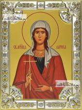 Лариса Готфская, икона в посеребренной рамке, большая Лариса Готфская, икона в посеребренной ризе, 18х24 см.