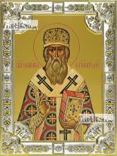 Макарий Московский, икона в посеребренной рамке, большая Макарий Московский, икона в посеребренной ризе, 18х24 см.