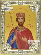 Константин Равноапостольный, икона в посеребренной ризе, 18х24 см.
