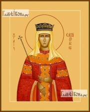 Елена Сербская, икона на дереве печатная
