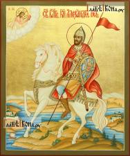 Александр Невский, полководец, рукописная икона Святой Александр Невский, полководец, икона артикул 503