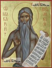 Писаная икона с золочением Преподобного Макария Египетского