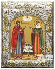 Петр и Феврония (княжеские), икона в ризе, артикул 41406