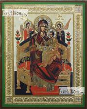 Всецарица Божия Матерь, икона печатная, литография с тиснением Всецарица Божия Матерь, икона литография