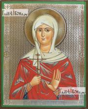 Галина мученица, икона печатная, литография с тиснением Галина мученица, икона литография