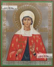 Марина Антиохийская, икона печатная, литография с тиснением Марина Антиохийская, икона литография