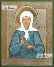 Матрона блаженная, икона печатная, литография с тиснением Матрона блаженная, икона литография