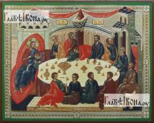 Святая Вечеря Господня, икона печатная, литография с тиснением Святая Вечеря Господня, икона литография