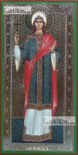 Христина Тирская (ростовая), икона печатная, литография с тиснением Христина Тирская, ростовая, икона литография