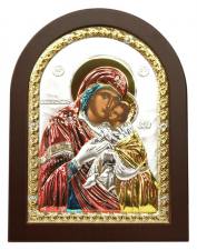 Сладкое Лобзание (Гликофилусса), греческая икона, в серебряном окладе, с цветной эмалью Сладкое Лобзание (Гликофилусса), греческая икона, в серебряном окладе, с цветной эмалью