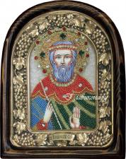 Владислав Сербский, дивеевская икона из бисера Владислав Сербский, икона из бисера