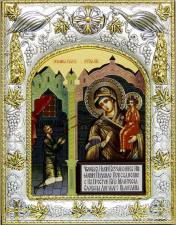 Нечаянная радость (на фоне храма), икона в ризе, артикул 41265