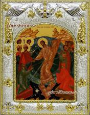 Воскресение Христово, икона в окладе, с киотом Воскресение Христово, икона в ризе, артикул 41652