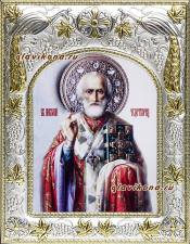 Николай Чудотворец (живописный), икона в ризе, артикул 41752