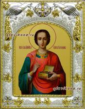 Целитель Пантелеймон (живописный), икона в ризе, артикул 41508