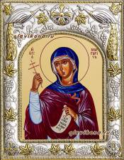 Маргарита Антиохийская, икона в окладе, с киотом Маргарита Антиохийская, икона в ризе артикул 41540