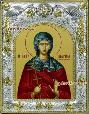 Марина Антиохийская, икона в окладе, с киотом Марина Антиохийская, икона в ризе артикул 41563