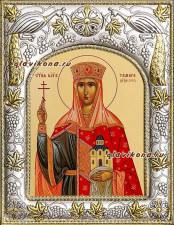 Царица Тамара, икона в окладе, с киотом Царица Тамара, икона в ризе артикул 41422