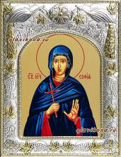 София Римская, икона в окладе, с киотом София Римская, икона в ризе артикул 41579