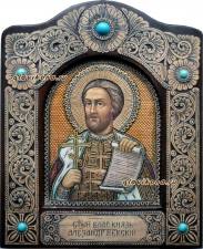 Александр Невский, икона из бересты Икона изх бересты Александра Невского