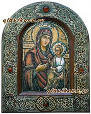 Скоропослушница, писанная икона из бересты