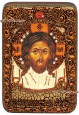 Спас Нерукотворный, подарочная икона на дубе, малая Икона Спас Нерукотворный