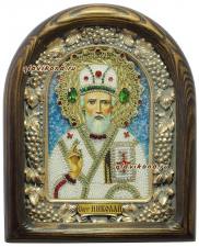 Николай, святитель Мирликийский, икона бисером
