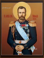 Николай царь, рукописная икона Царь Николай, писаная икона артикул 6245
