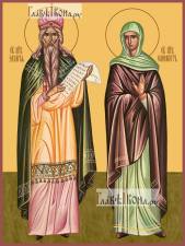 Захария и Елисавета, икона на дереве печатная