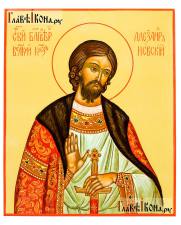 Александр Невский, писаная икона. без золочения, артикул 6253