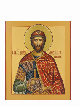 Александр Невский с мечом и щитом, рукописная икона Александр Невский с мечом и щитом, рукописная икона
