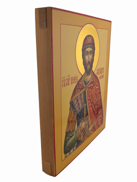 Александр Невский с мечом и щитом, рукописная икона Александр Невский с мечом и щитом, рукописная икона